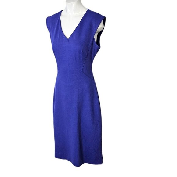 M.M. LaFleur Womens V-Neck Stretch Nylon Knit Dress Purple Size 2 Minimalist - Picture 7 of 8